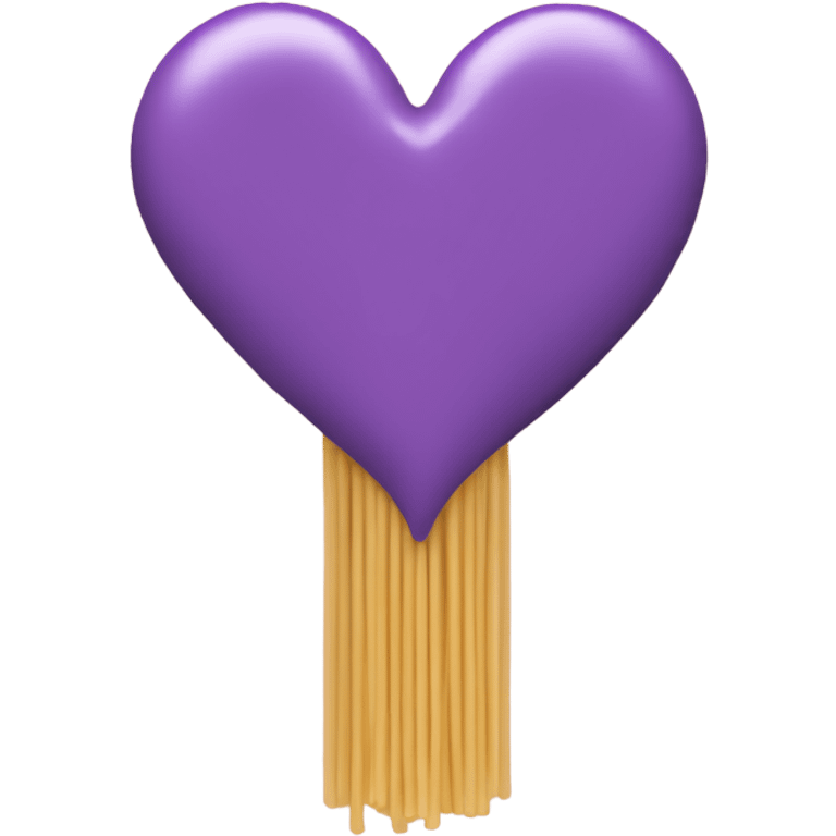 Purple love heart with spaghetti ￼ emoji