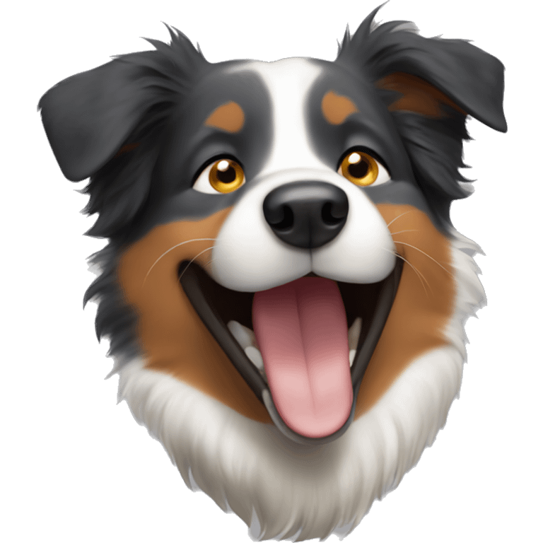 Australian Shepherd laughing  emoji