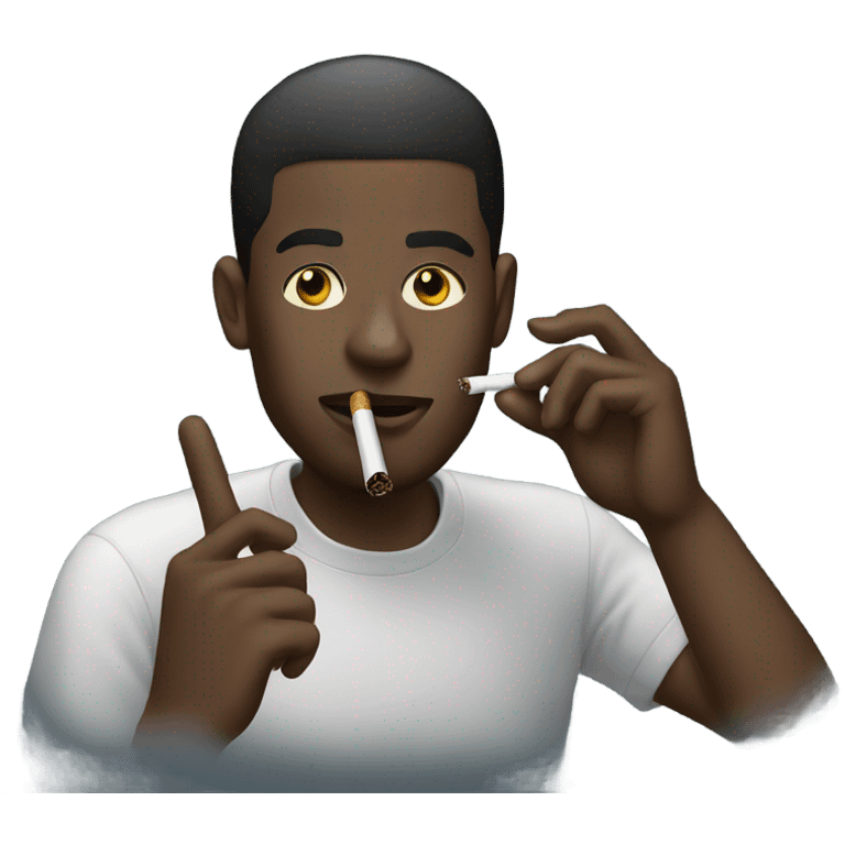 Black guy smoking emoji