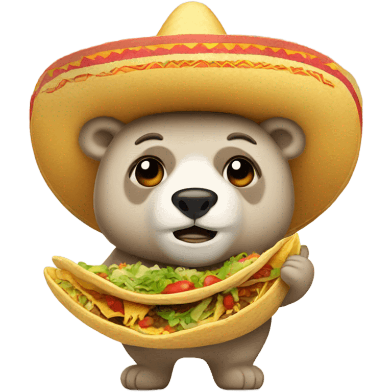 bear with sombrero and tacos emoji