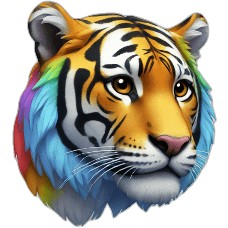 rainbow tiger emoji