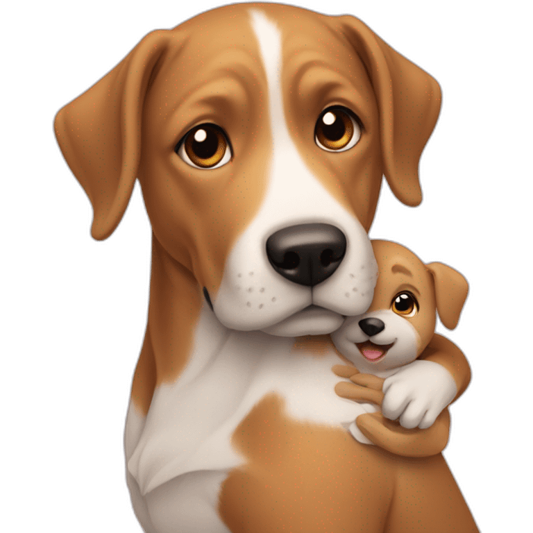 dog with a baby child emoji