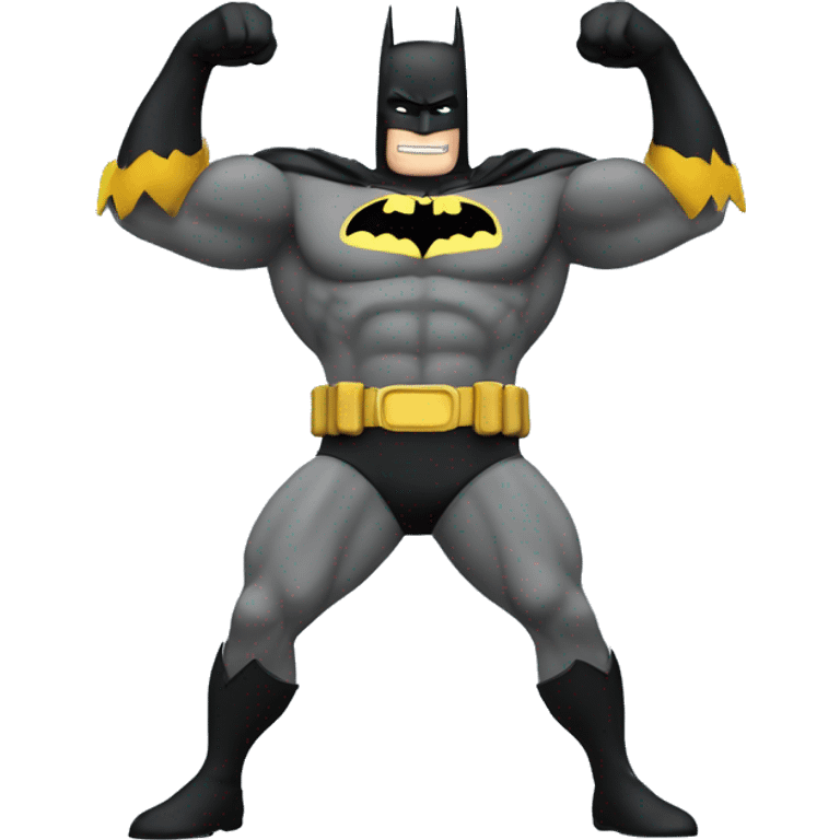 batman standing and flexing his arms emoji