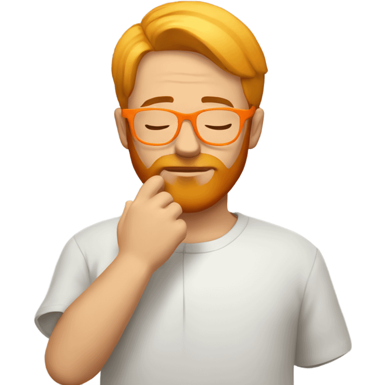 man with orange beard and short blond hair as he praying with orange glasses  emoji