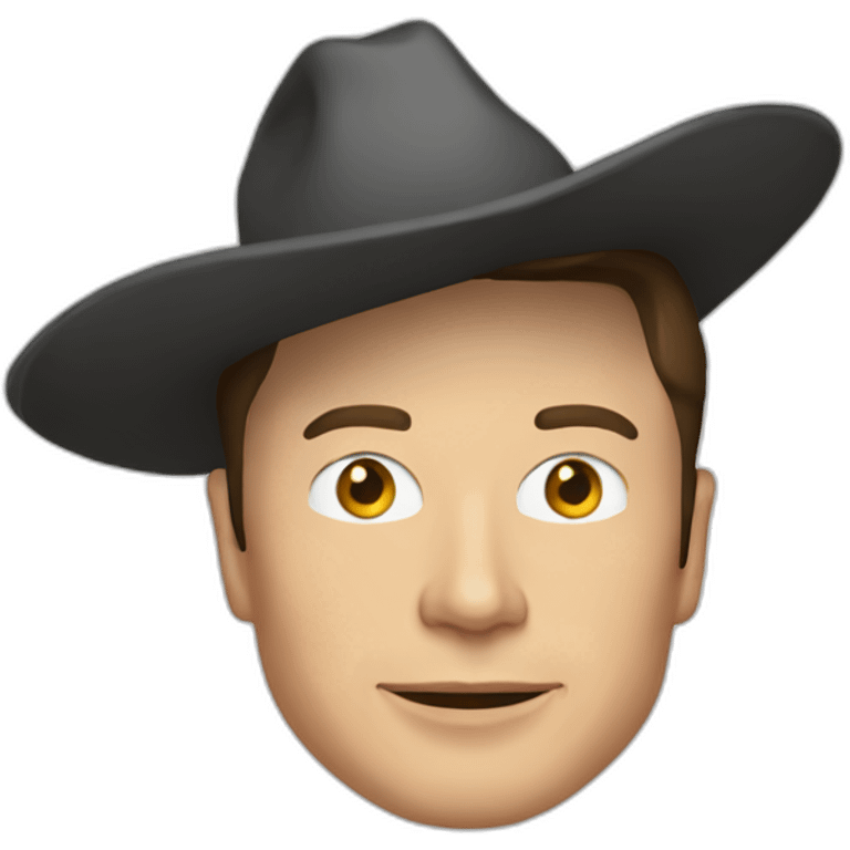 Elon Musk con sombrero emoji