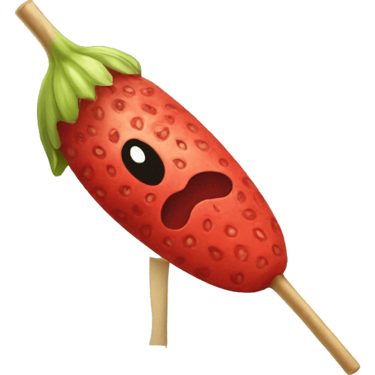 Red banadana on stick emoji