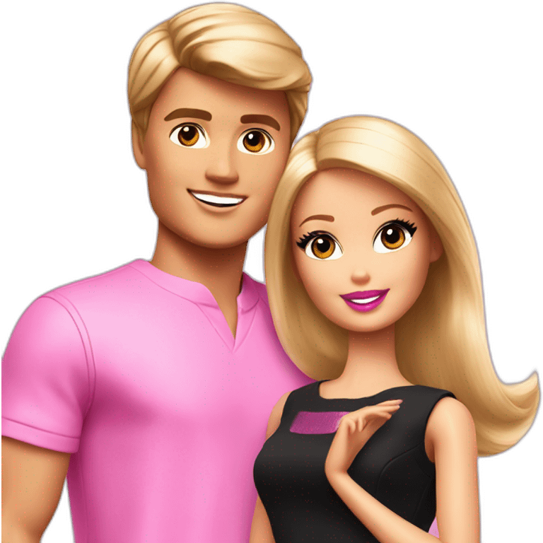 barbie and short haired ken emoji