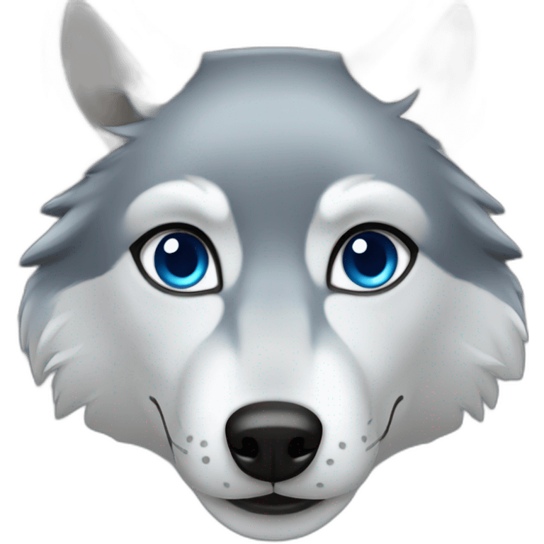 Female grey wolf blue eyes emoji