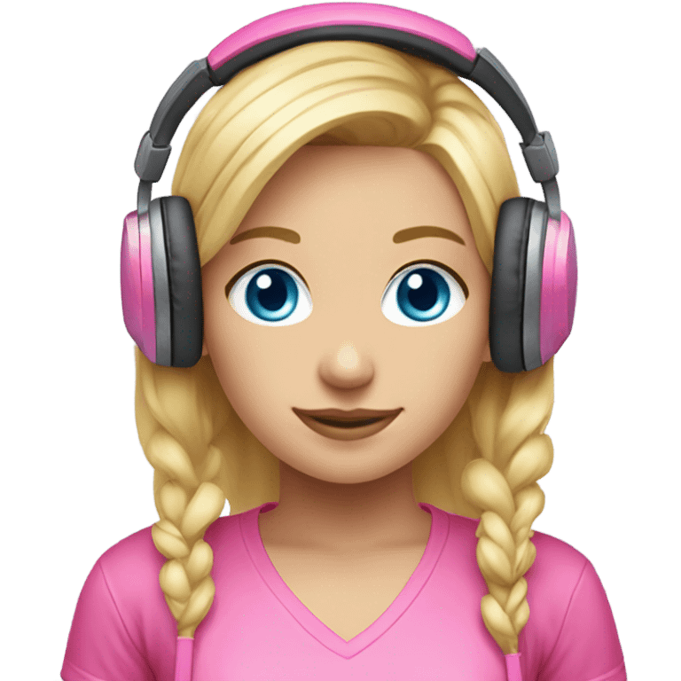 blonde blue eyed gamer girl pink  emoji