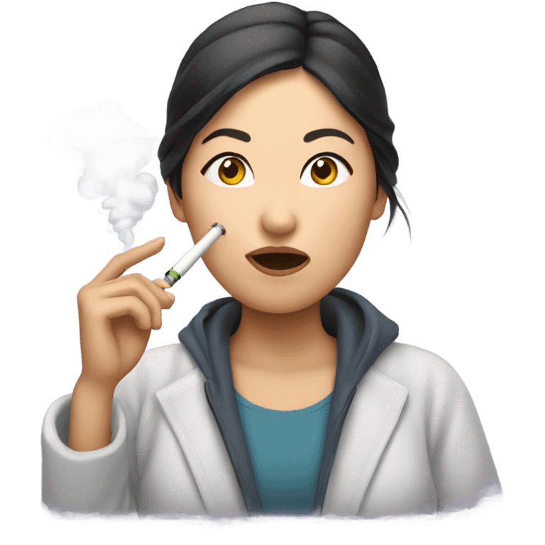 asian woman vaping emoji