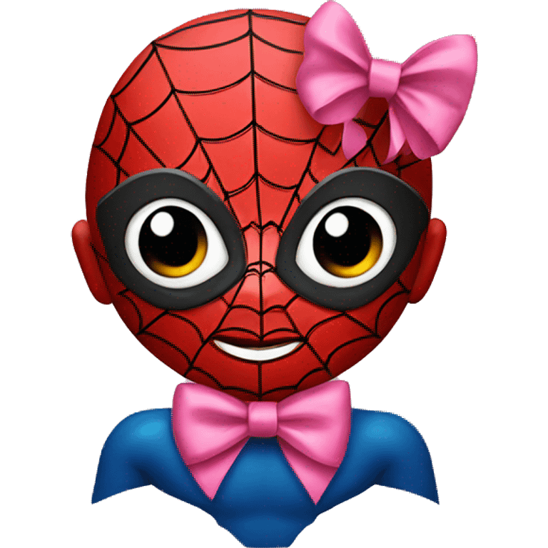 Spiderman with a pink bow emoji