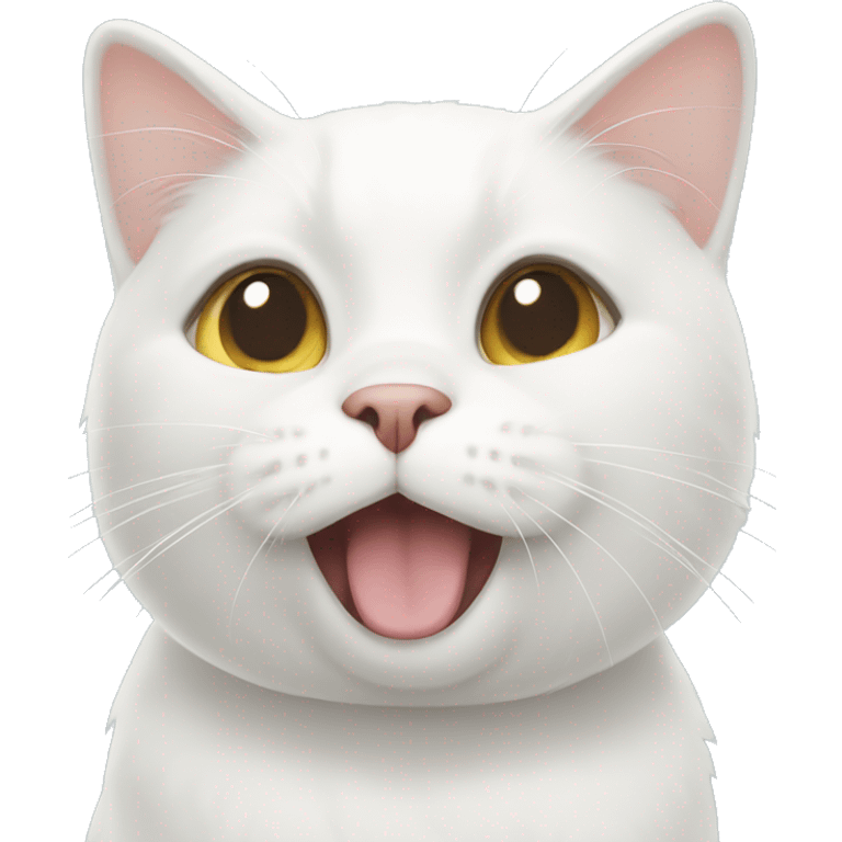 White cat with big cheeks emoji