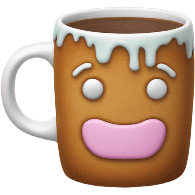 Pastel gingerbread man mug emoji