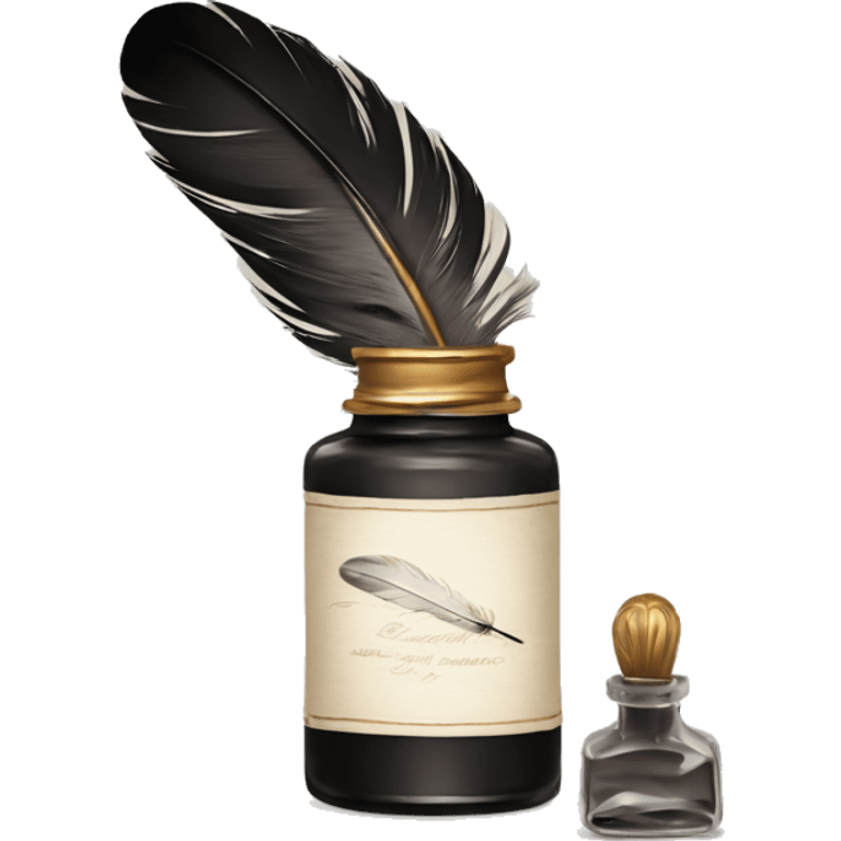 a feather quill and ink bottle emoji