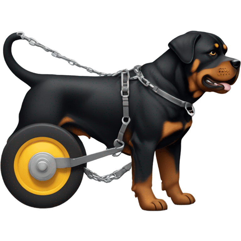 Rottweiler pulling a trailer  emoji