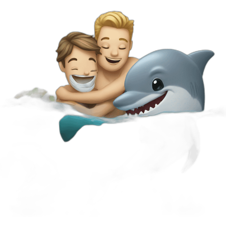 dolphin and shark loving emoji