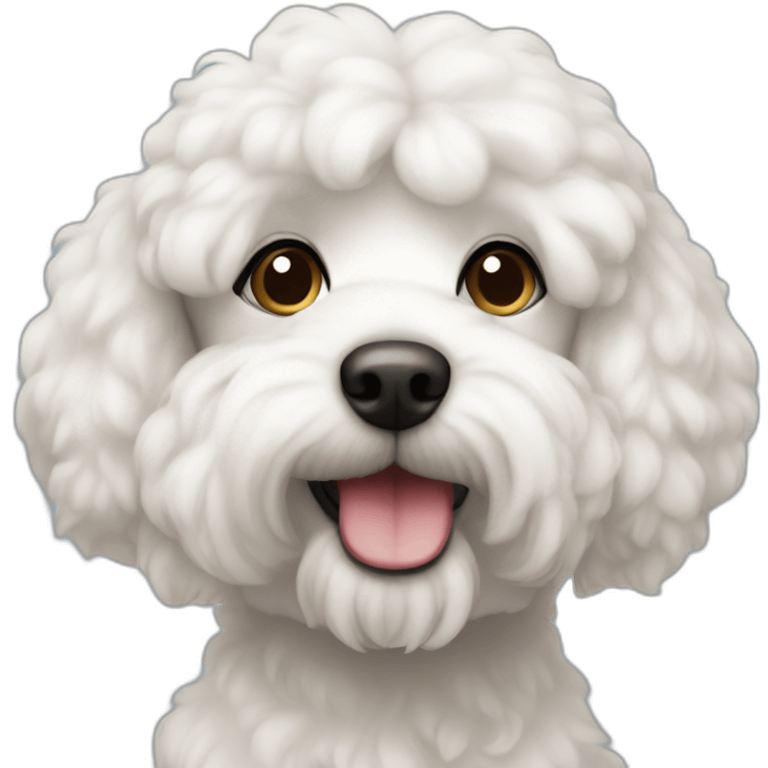 CANICHE WHITE cute face emoji