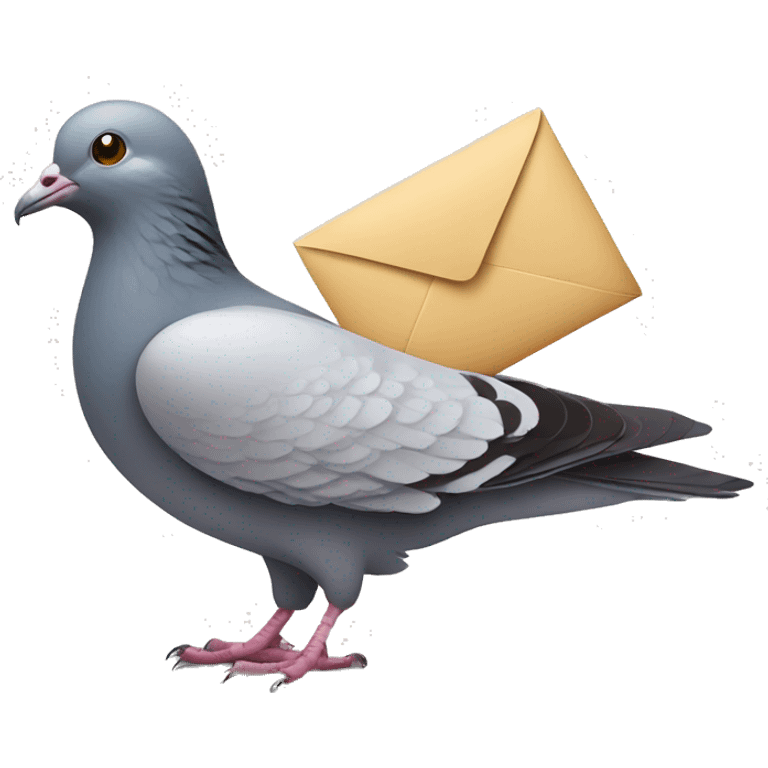 Pigeon holding an envelope emoji ios style emoji