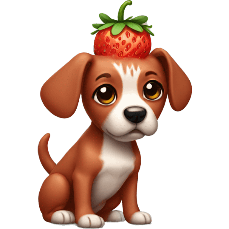 Strawberry dog emoji