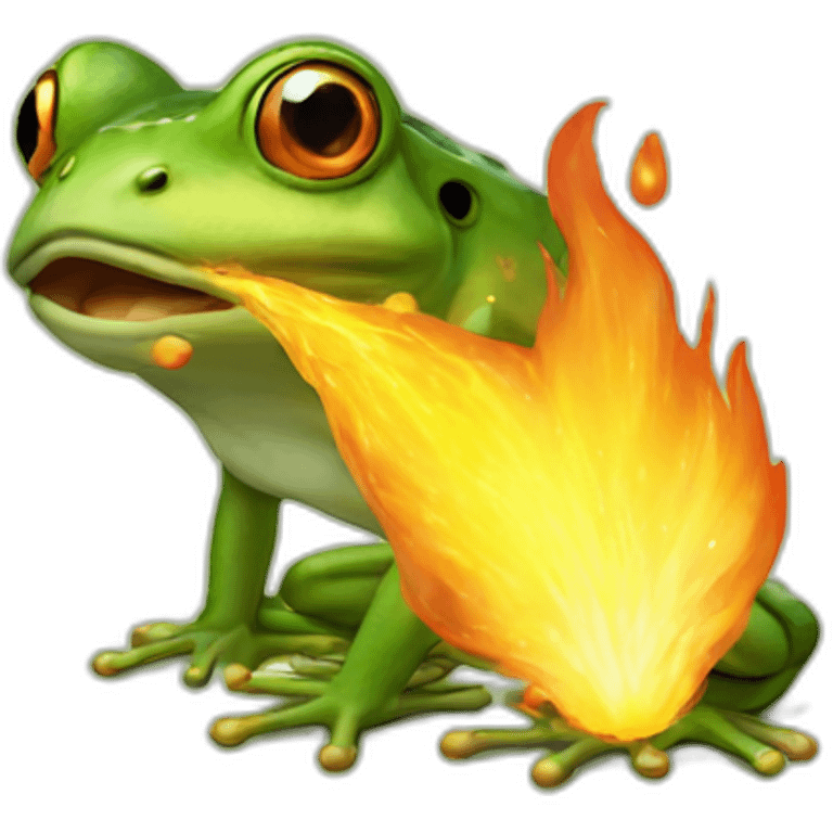 Fire breathing frog emoji