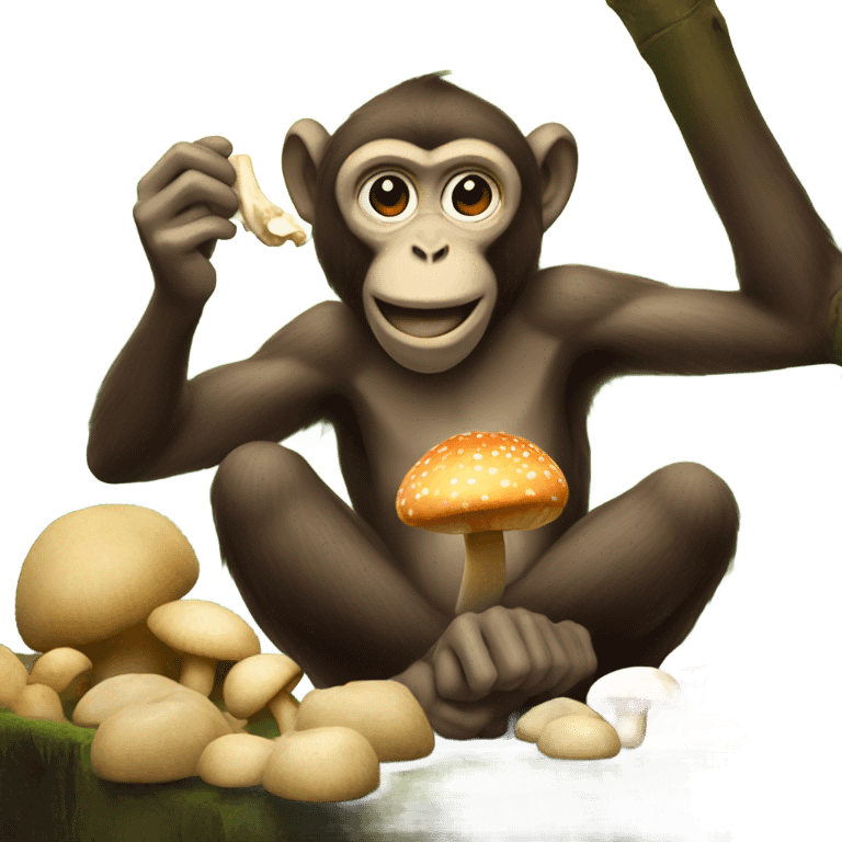 Monkey eating mushrooms  emoji