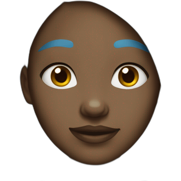 Black Girl with wrinkles and blue hair emoji