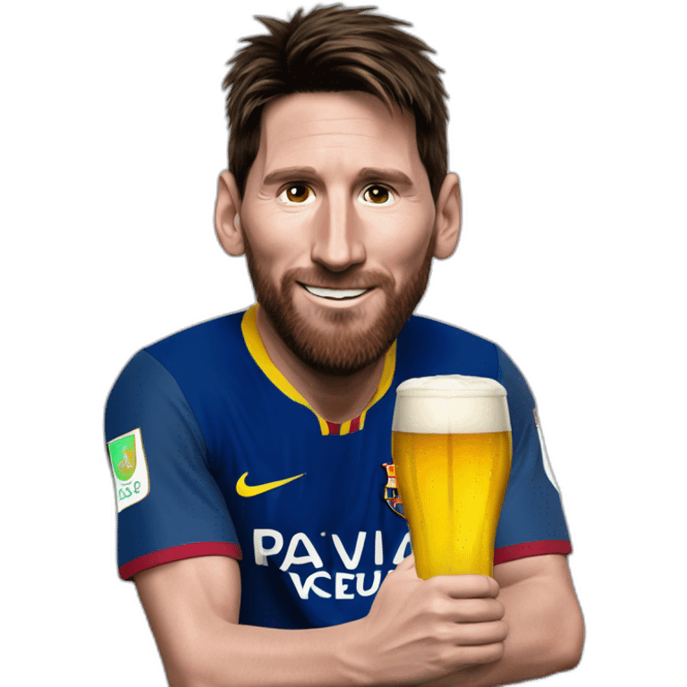 Messi con una cerveza  emoji