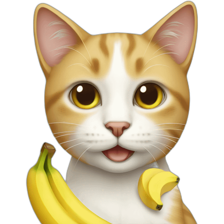 Cat with banana emoji