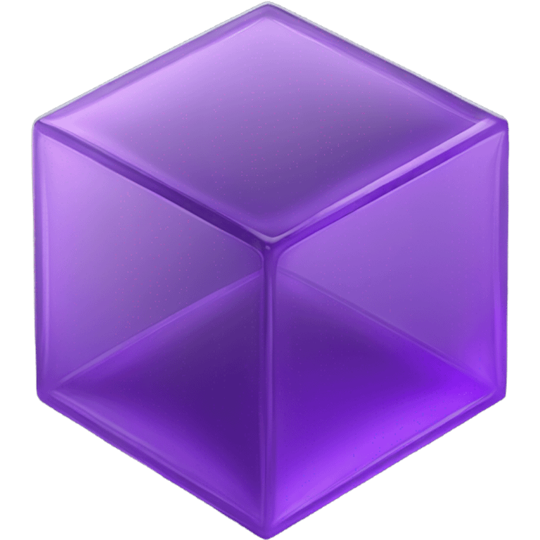 purple filled cube inside another glass cube isometric view emoji