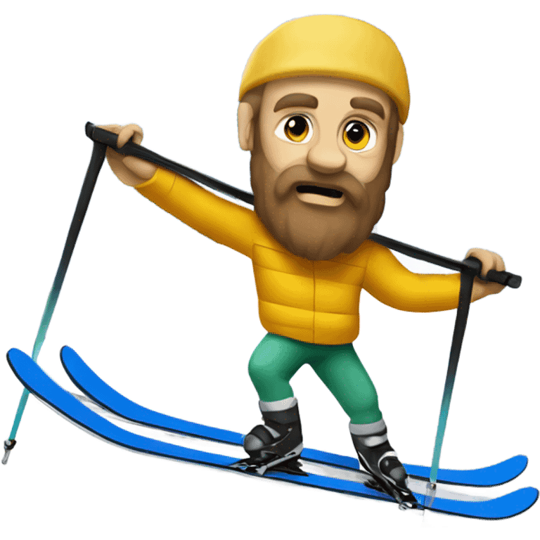 Socrates on mountain skis emoji