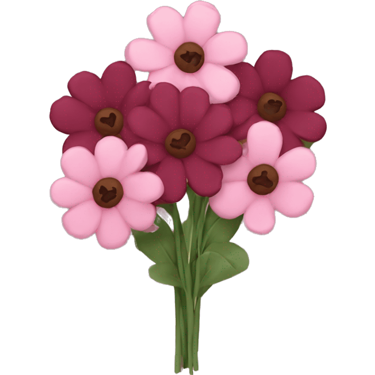 Pink and maroon flower bouquet emoji