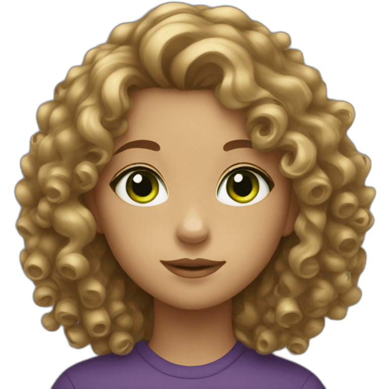 girl with curly hair and green eyes emoji