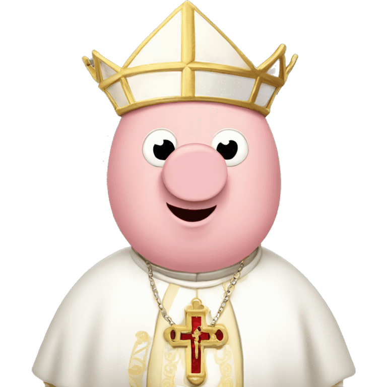 Peppa pig dressed as the pope emoji