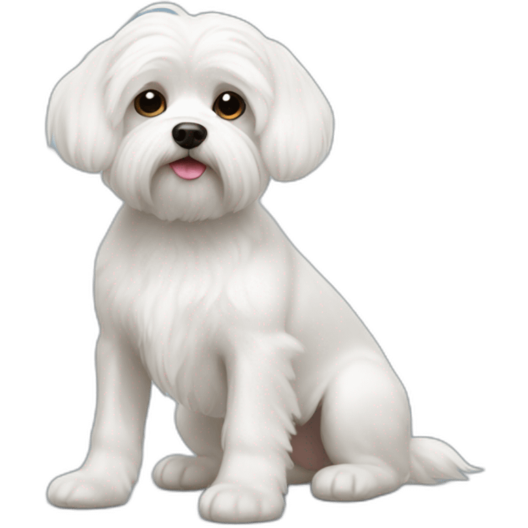 A WHITE MALTESE SMALL DOG CALLED SOUP emoji