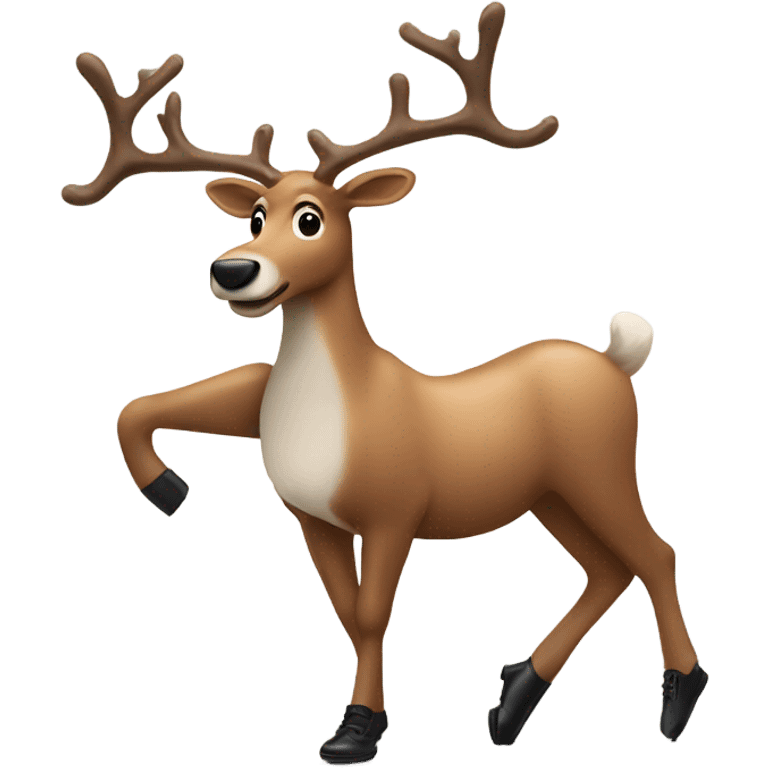 a tap dancing reindeer  emoji