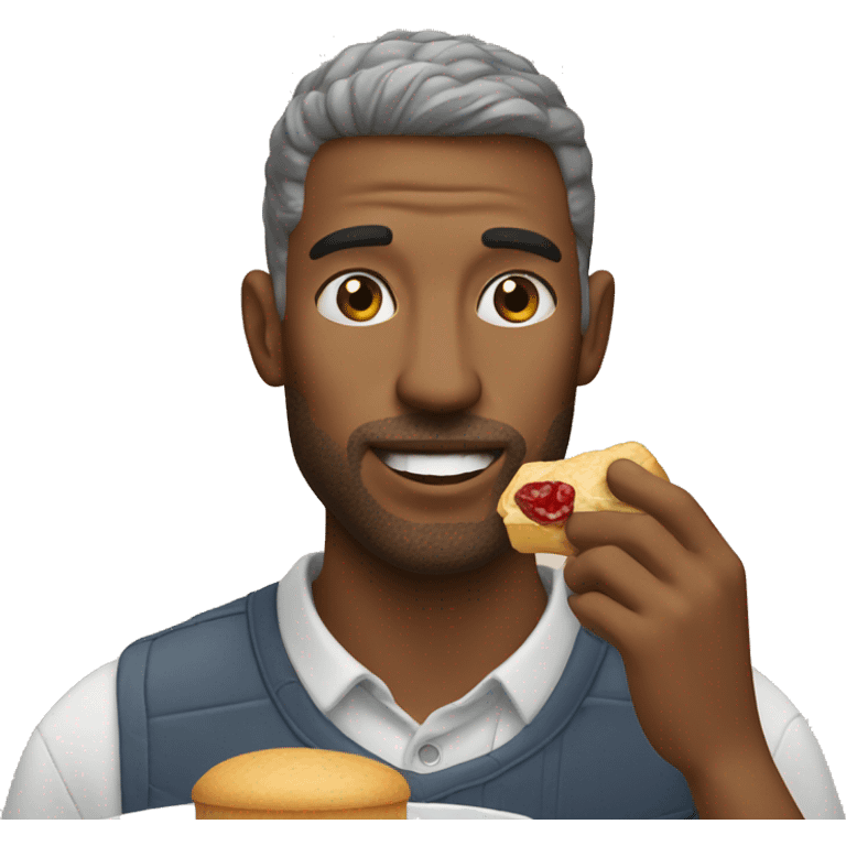 Man eating date emoji