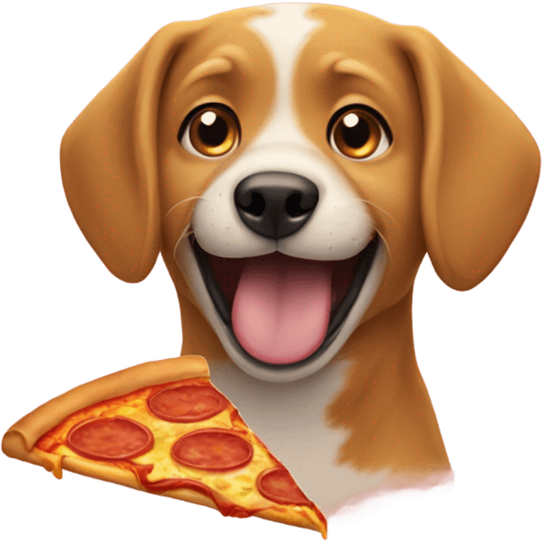 Dog eating pizza emoji