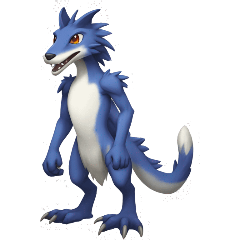 Cute Lombax-Sergal-Vernid-Fakemon full body  emoji