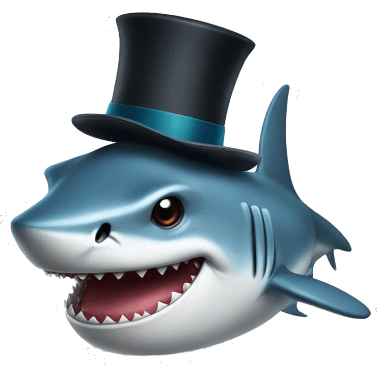 shark with tophat emoji