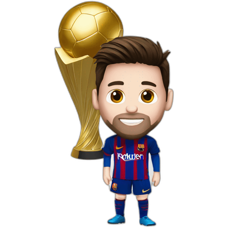 Messi with ballon d'or emoji