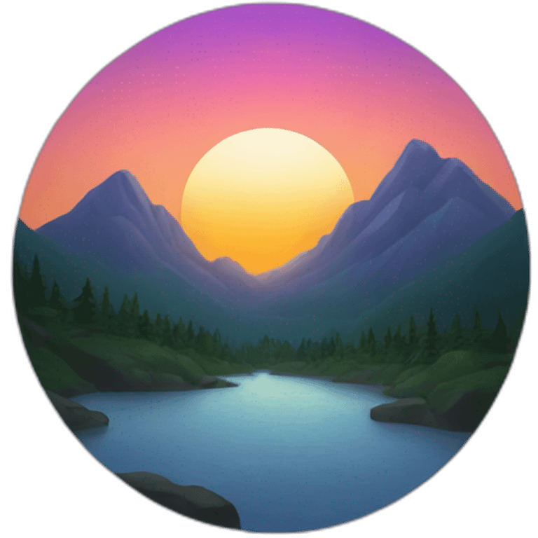 Sunset in the mountains emoji