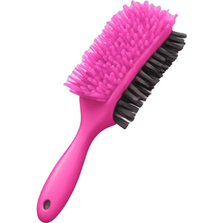 Pink hair brush emoji