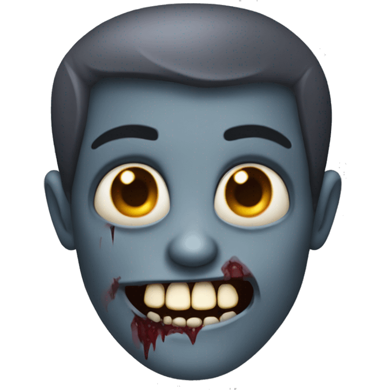 zombie vampire dark grey skin face and weird smile emoji