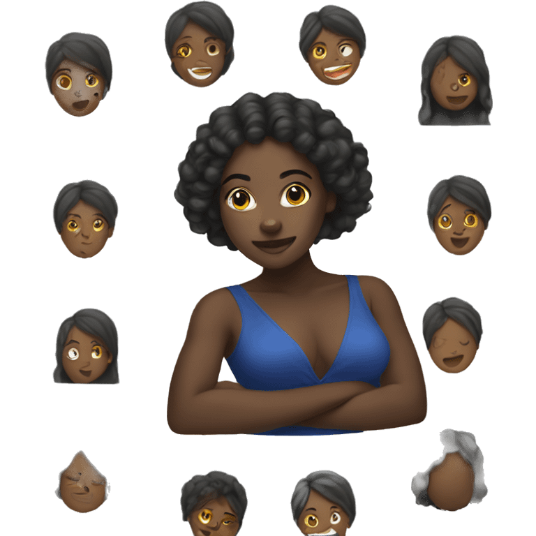 Black girl doing haïr emoji