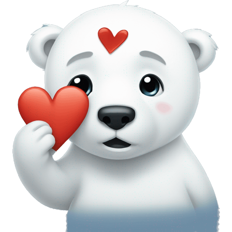 a polar bear with broken heart emoji