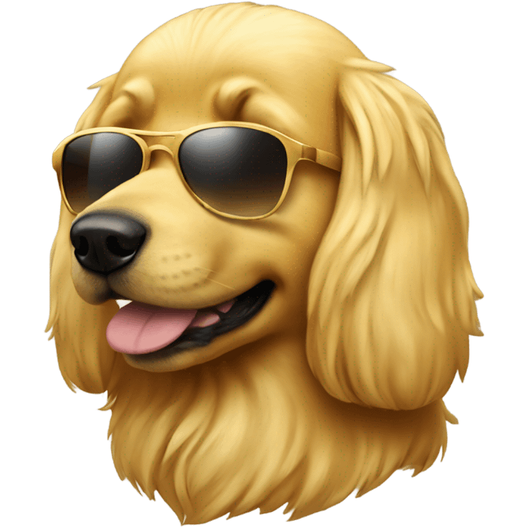 Golden dog with sunglasses emoji