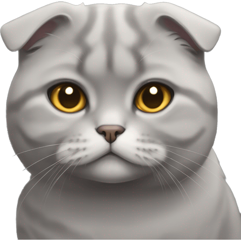 grey scottish fold cat emoji