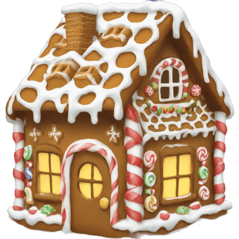 Gingerbread house with snow emoji