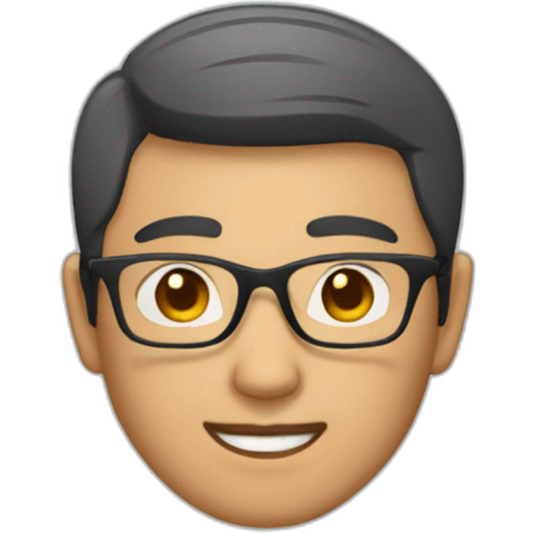 Asian men wearing  square  specs emoji