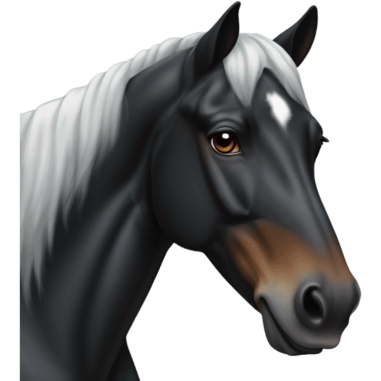 Black thoroughbred horse emoji